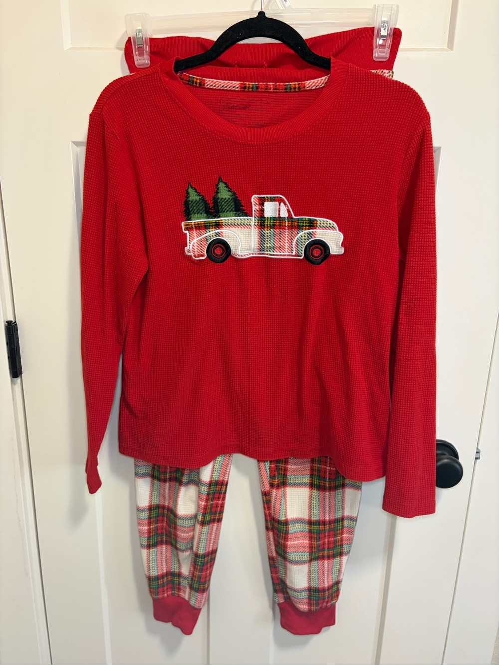 Eddie Bauer Red Plaid Truck Holiday Pajama Set